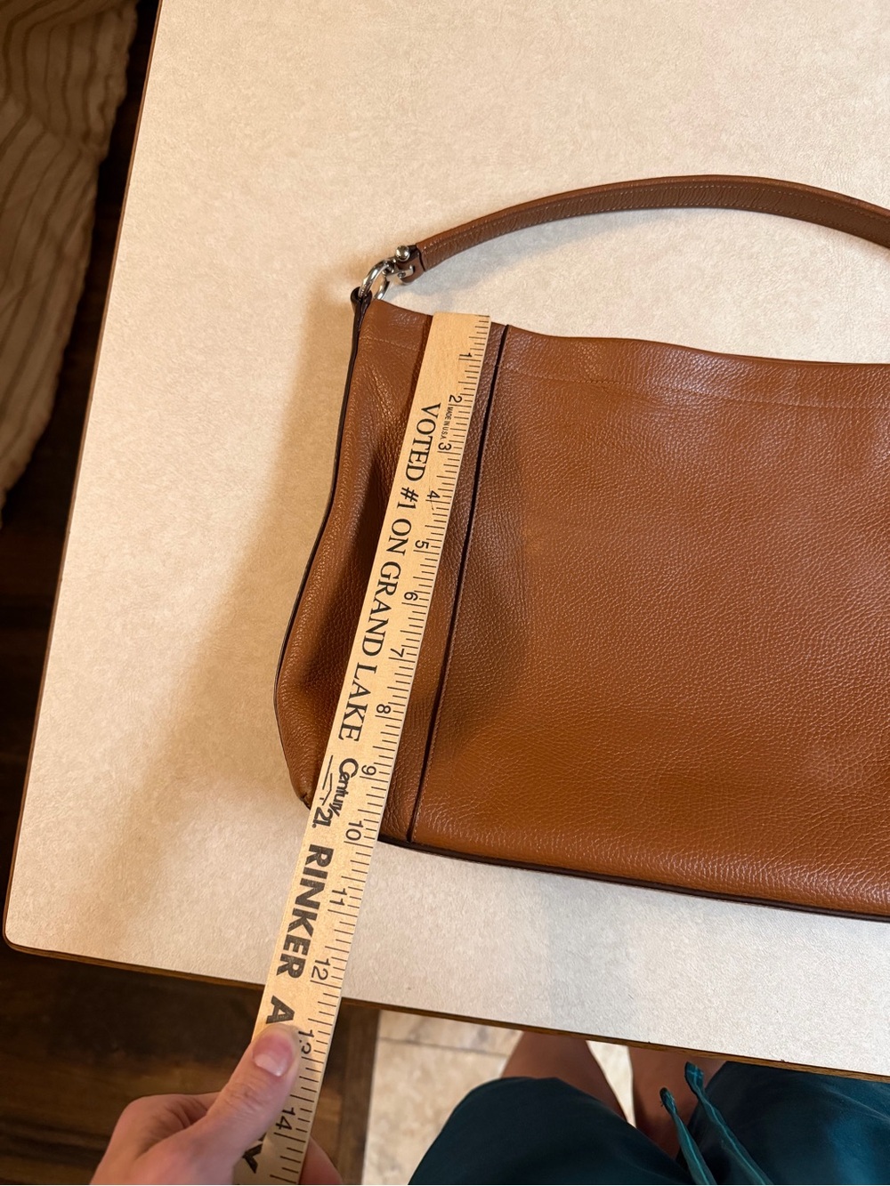 Coach Cognac Pebbled Leather Shoulder Bag - Picture 4 of 11